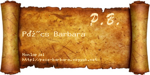 Pécs Barbara névjegykártya